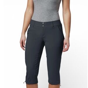 Columbia Womens Saturday Trail II Knee Pant Grill Grey Omni-Shield Capris 12 New